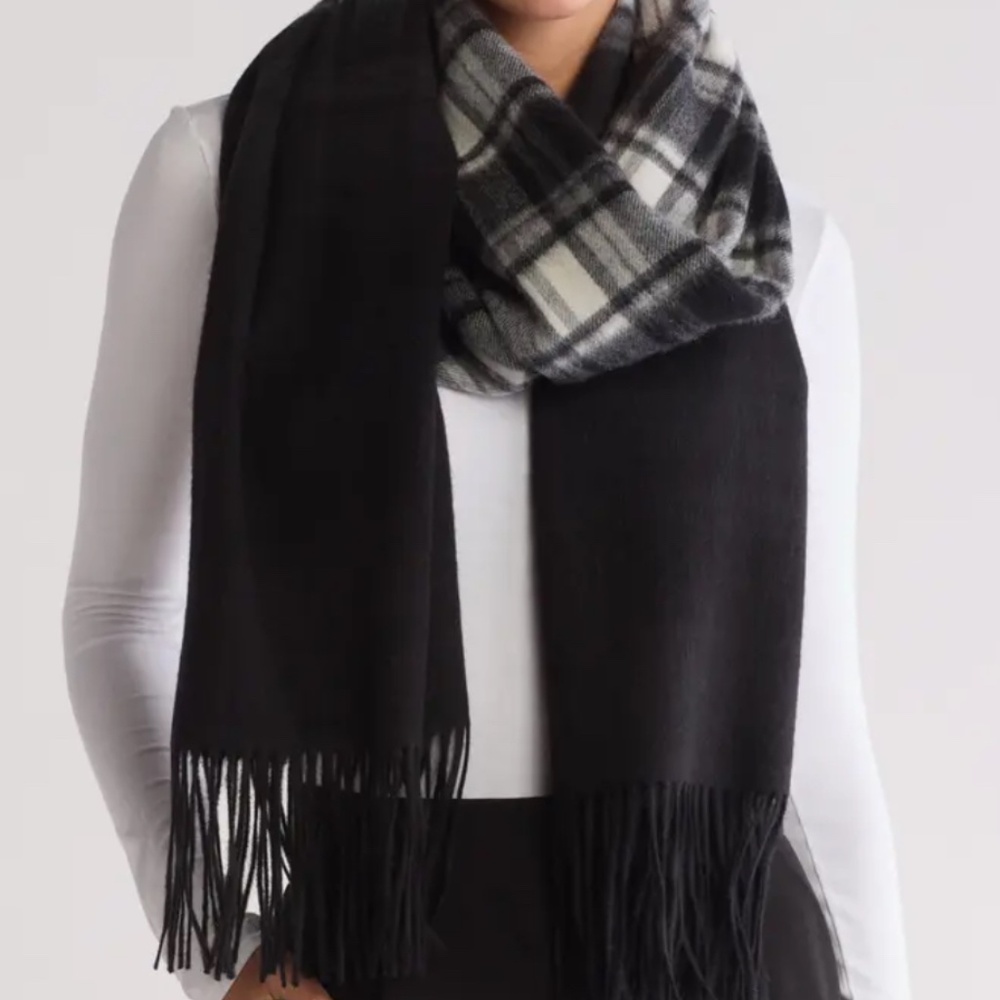 AllSaints Dip-dye Check 100 % Wool Scarf